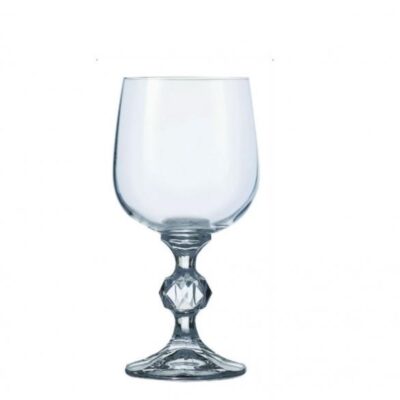 S/6 Ποτήρι κρασιού με πόδι Klaudie κρυστάλλινο διάφανο 190ml Bohemia