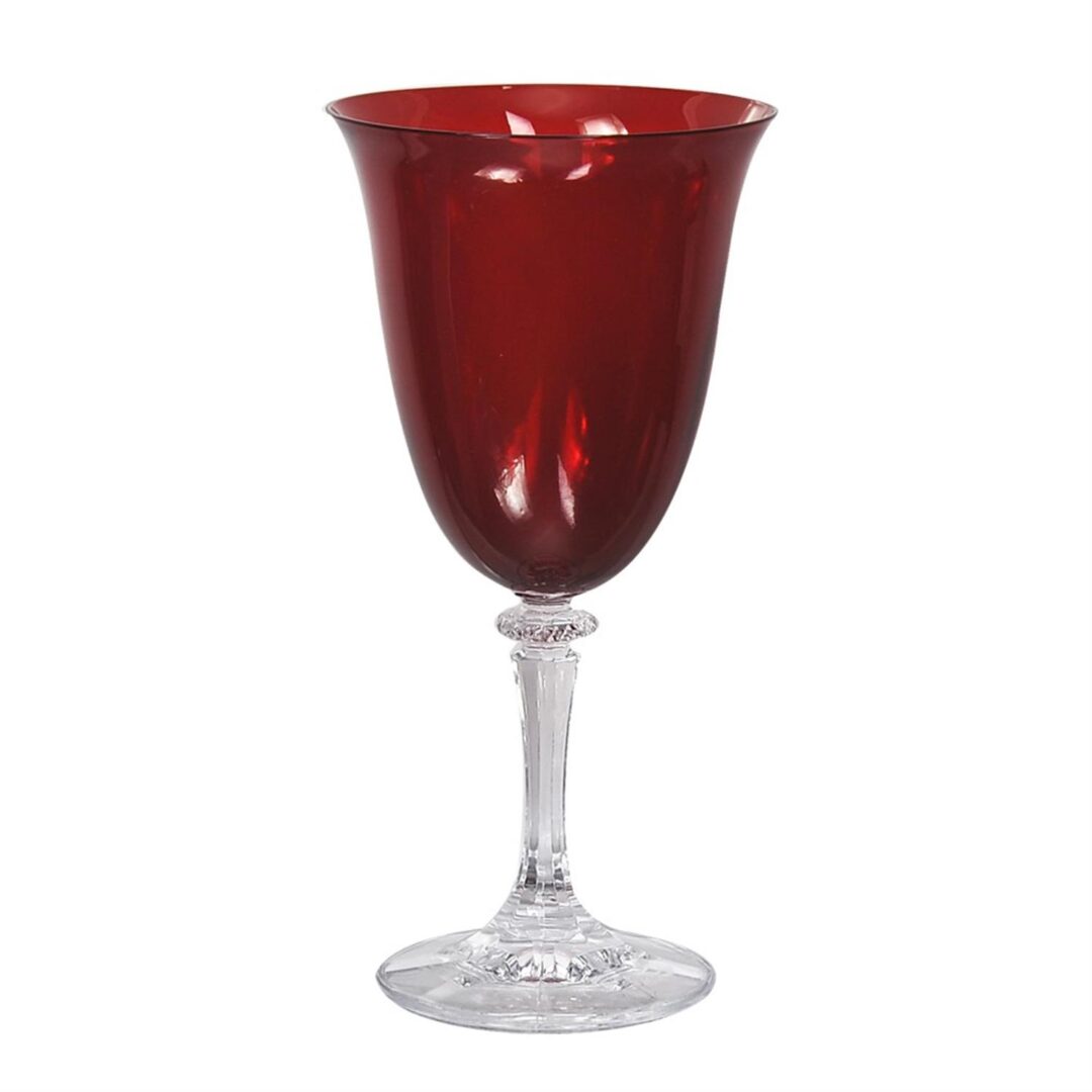 S/6 Ποτήρι κρασιού Kleopatra κολωνάτο κρυστάλλινο κόκκινο 250ml Bohemia