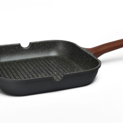 Αντικολλητικό grill pan με μαρμάρινη επίστρωση stone 28cm Estia 01-1216