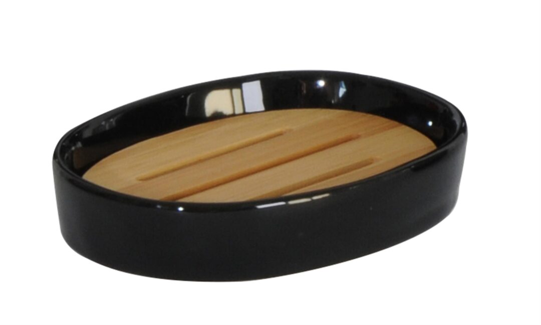 Σαπουνοθήκη μαύρη bamboo Estia 02-0974/BLACK