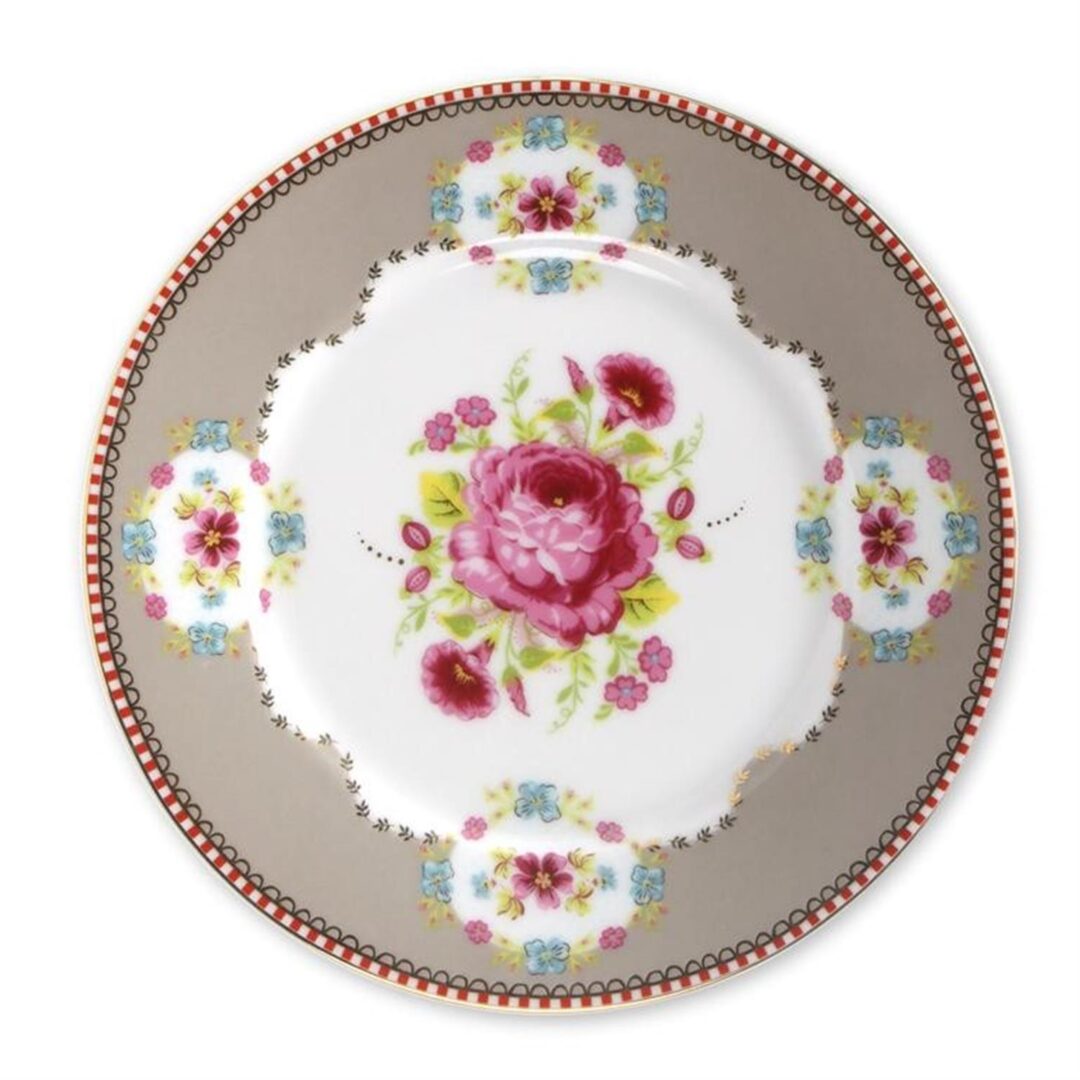 Πιάτο γλυκού Floral πορσελάνινο χακί Δ-17cm Pip Studio 51001012