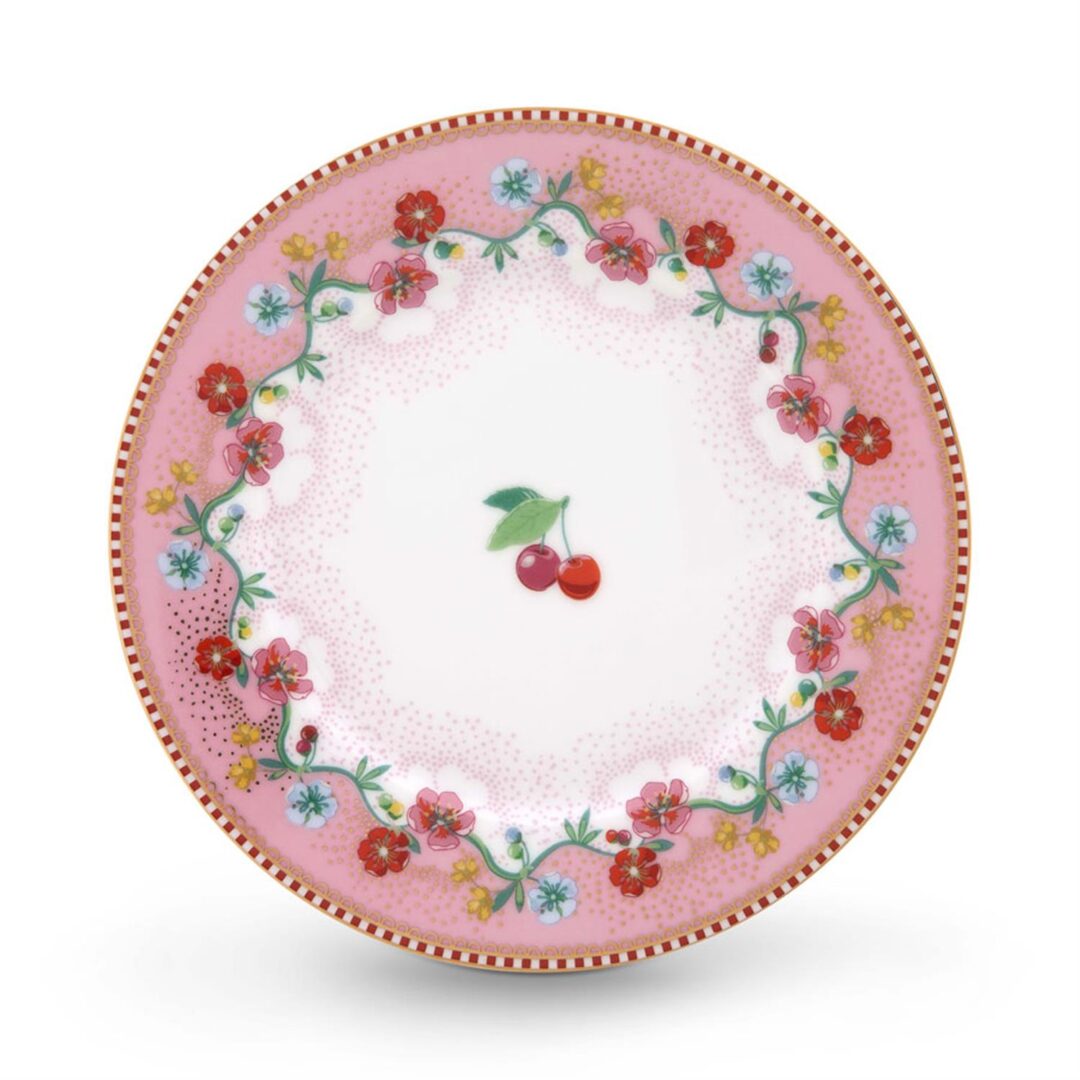Πιάτο γλυκού Floral Cherry πορσελάνινο ροζ Δ-17cm Pip Studio 51001169