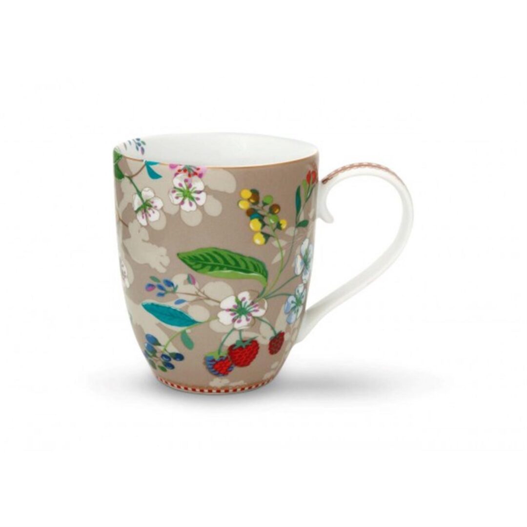 Κούπα Floral Hummingbirds 450ml πορσελάνινη χακί Pip Studio 51002147