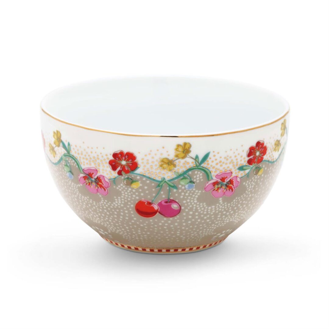 Μπωλ Floral Cherry πορσελάνινο χακί Δ-12cm Pip Studio 51003090