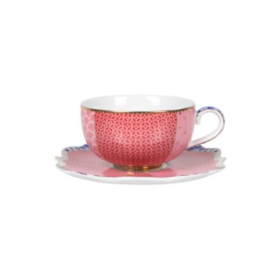 Φλιτζάνι εσπρέσο με πιατάκι Royal Floral 125ml πορσελάνινο ροζ Pip Studio 51004026