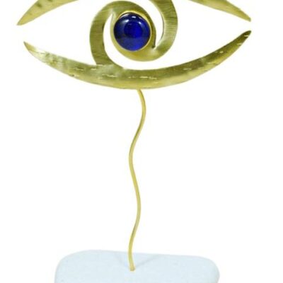 Χειροποίητο διακοσμητικό επιτραπέζιο Γούρι μάτι με σχέδιο 12x17cm