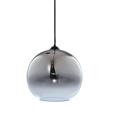 Φωτιστικό οροφής μονόφωτο κρεμαστό με φιμέ γυαλί μαύρη ανάρτηση Δ30cm Inlight 4355-A