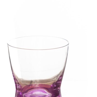 Ποτήρι ουίσκι γυάλινο με μωβ πάτο σετ 6 τεμαχίων
