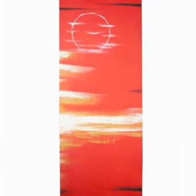 Χειροποίητος πίνακας ζωγραφικής σε καμβά κόκκινος 50x150cm
