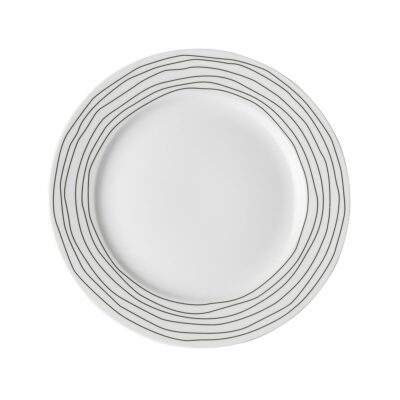 Πιάτο Stripe πορσελάνινο λευκό/μαύρο Δ21cm Dutch Rose