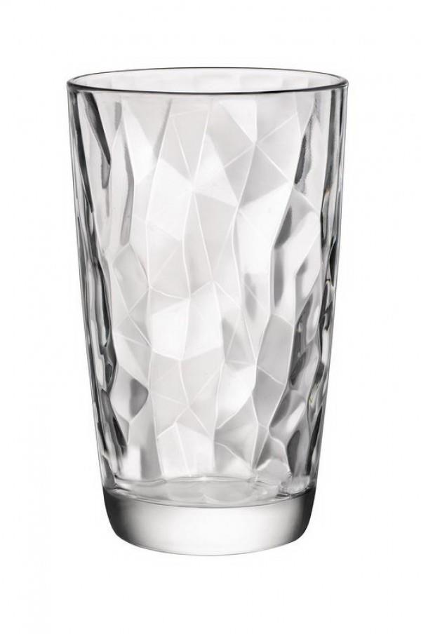 S/6 Ποτήρι σωλήνας Diamond γυάλινο διάφανο 47cl Bormioli Rocco