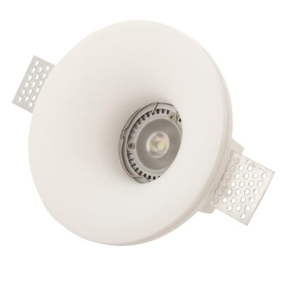 Φωτιστικό οροφής μονόφωτο γύψινο στρογγυλο λευκό 13cm InLight X0002