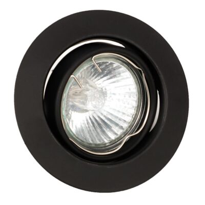 Σποτ χωνευτό μονόφωτο μεταλλικό στρογγυλο μαύρο 9cm InLight 43277-BLACK