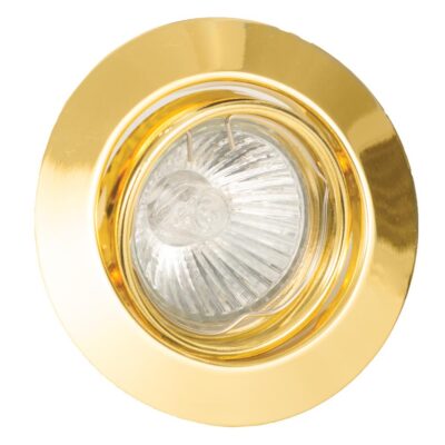 Σποτ χωνευτό μονόφωτο μεταλλικό στρογγυλο χρυσό 9cm InLight 43277-XRYSO