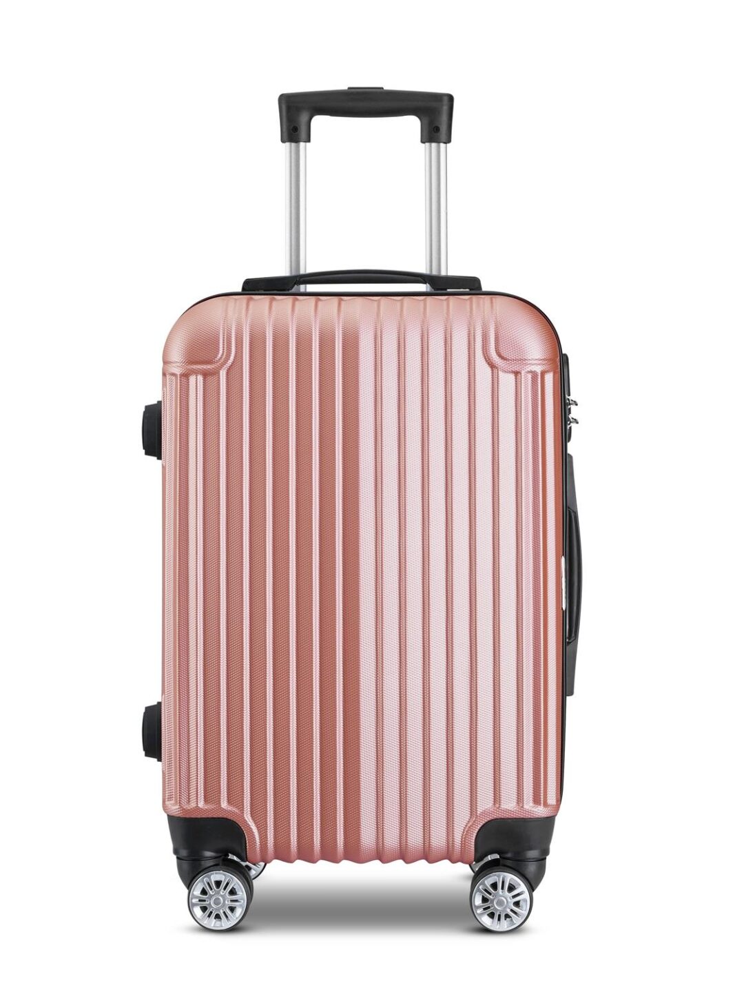 S/3 Βαλίτσα τρόλευ ταξιδίου abs με κλειδαριά ασφαλείας ροζ/χρυσό Home Plus 01.18.0024