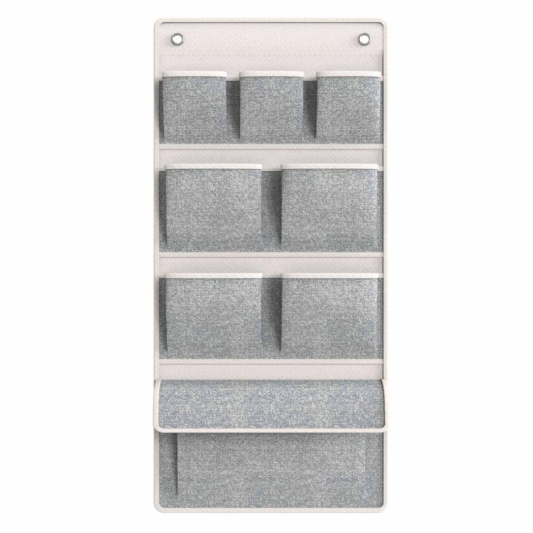 Πολυκρεμάστρα Linen 8 θέσεων υφασμάτινη γκρι 45x0.5x80cm Estia 03-5955
