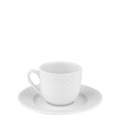 Φλιτζάνι καφέ με πιατάκι Itea πορσελάνινο λευκό ΙΩΝΙΑ 8620008