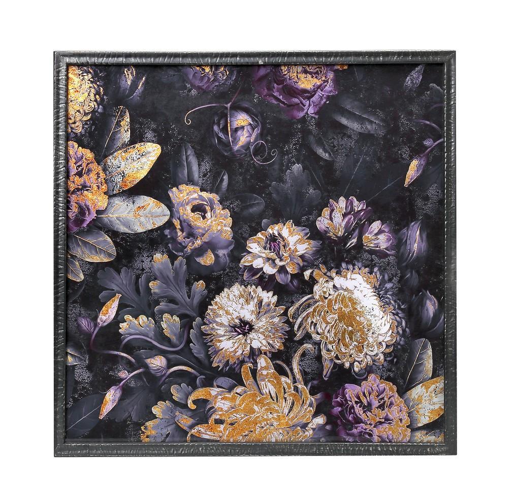 Πίνακας Λουλούδια πολύχρωμος με μεταλλική κορνίζα 61cm Espiel FUZ119