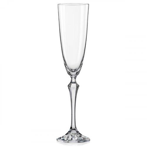 S/6 Ποτήρι σαμπάνιας Elisabeth κολωνάτο κρυστάλλινο διάφανο Bohemia Crystalex CZ