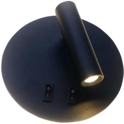 Απλίκα LED μεταλλική μαύρη 14x14cm InLight 43418-BL