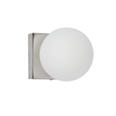 Απλίκα τοίχου μονόφωτη μεταλλική/λευκή οπαλίνα χρώμιο 10cm InLight 43420-1