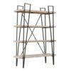 Ραφιέρα μεταλλική/ξύλινη natural/μαύρη 120x44x171cm Inart 3-50-812-0078