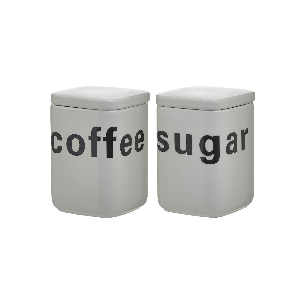 S/2 Βάζα καφέ/ζάχαρης πορσελάνινα λευκά/μαύρα Δ10x15cm Inart 6-60-690-0018