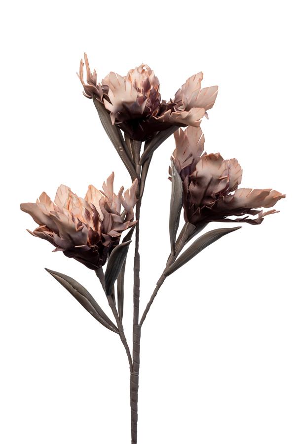 Λουλούδι διακοσμητικό τριπλό κοφτό ροζ/σομών