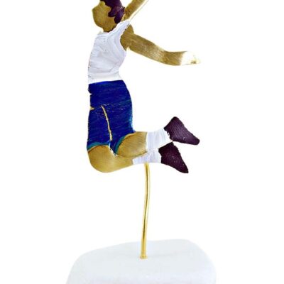 Χειροποίητο διακοσμητικό επιτραπέζιο μπασκετμπολίστας ορειχάλκινο πολύχρωμο 4x12cm