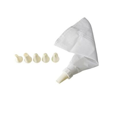 Σακούλα για σαντιγύ υφασμάτινη με 6 μύτες λευκή La Dolcetteria GP