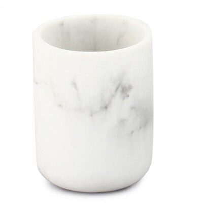 Ποτήρι μπάνιου Marble polyresin λευκό/μαύρο