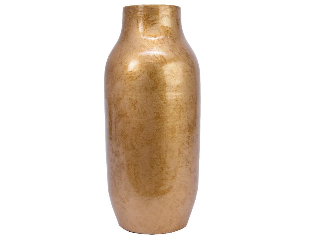 Βάζο διακοσμητικό terracotta αντικέ χρυσό 24x24x60cm