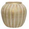 Βάζο διακοσμητικό terracotta λευκό/χρυσό ματ 29x29x27cm