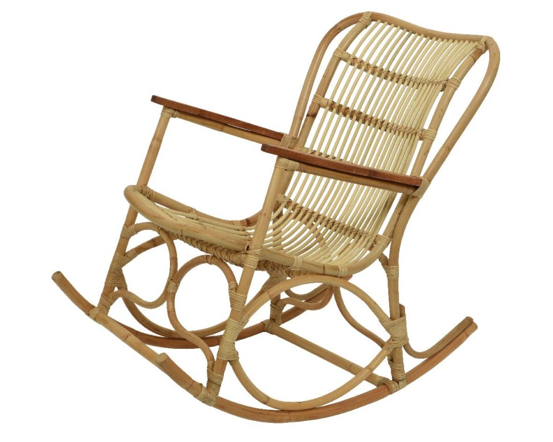 Πολυθρόνα κουνιστή rattan natural 63x104x102cm