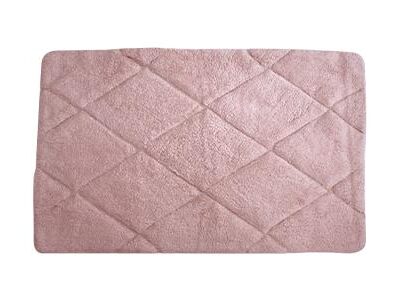 Πατάκι μπάνιου ορθογώνιο nora βαμβακερό ροζ 50x80cm