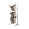 Μανάβης με 3 καλάθια μεταλλικός/bamboo μαύρος/natural 41x37x116cm
