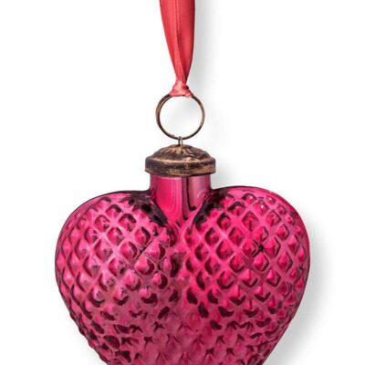 Στολίδι χριστουγεννιάτικο καρδιά κρεμαστό γυάλινο ροζ 10cm Pip Studio 51099213