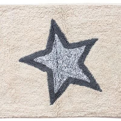 Ταπέτο μπάνιου Etolle Star βαμβακερό εκρού/γκρι 50x80cm Arvix