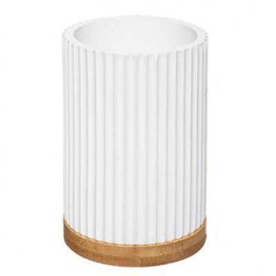 Θήκη για οδοντόβουρτσες Modern pl/bamboo λευκό/natural Marva 174541A