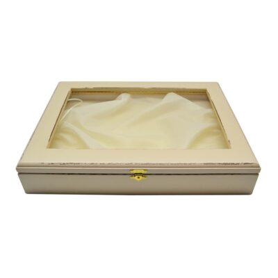 Στεφανοθήκη/Κουτί ξύλινο μπεζ nude decape 35x25x6.5cm