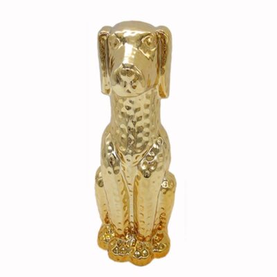 Σκυλάκι διακοσμητικό σφυρήλατο κεραμικό χρυσό 16.5x11.5x29.5cm