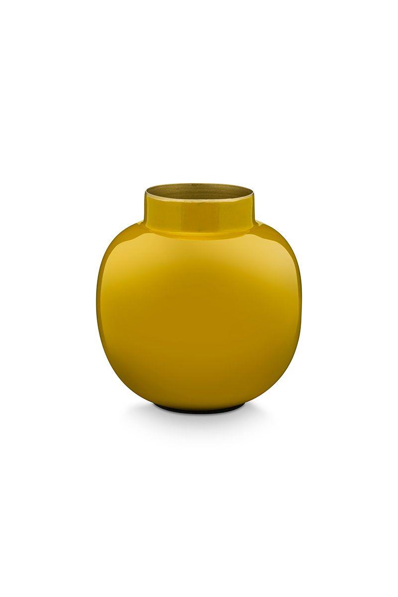 Βάζο διακοσμητικό μεταλλικό κίτρινο Δ10cm Pip Studio 51102028
