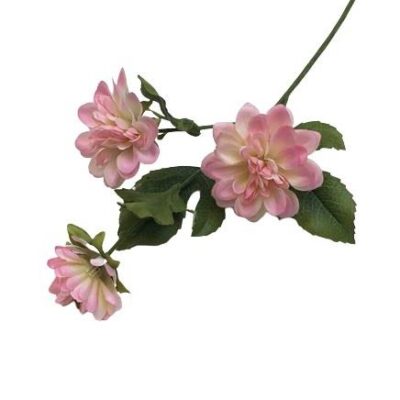 Διακοσμητικό λουλούδι ντάλια 3κλωνο ροζ 43cm