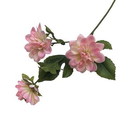 Διακοσμητικό λουλούδι ντάλια 3κλωνο ροζ 43cm