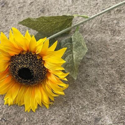 Διακοσμητικό λουλούδι ήλιος κλαδί κίτρινο 82cm