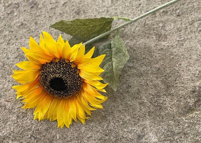 Διακοσμητικό λουλούδι ήλιος κλαδί κίτρινο 82cm