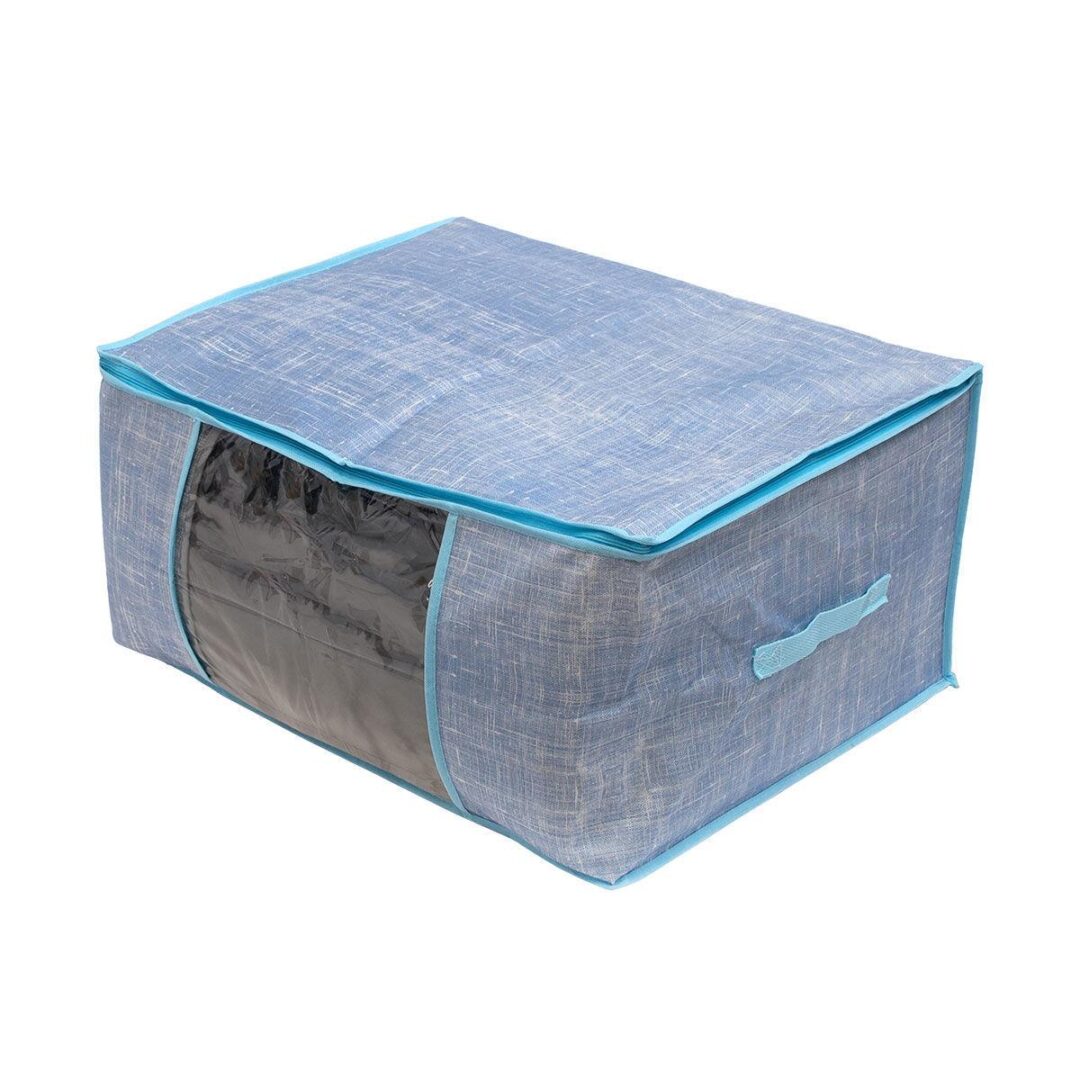 Κουτί/Θήκη φύλαξης υφασμάτινη σιελ 60x45x30cm Estia 03-5726
