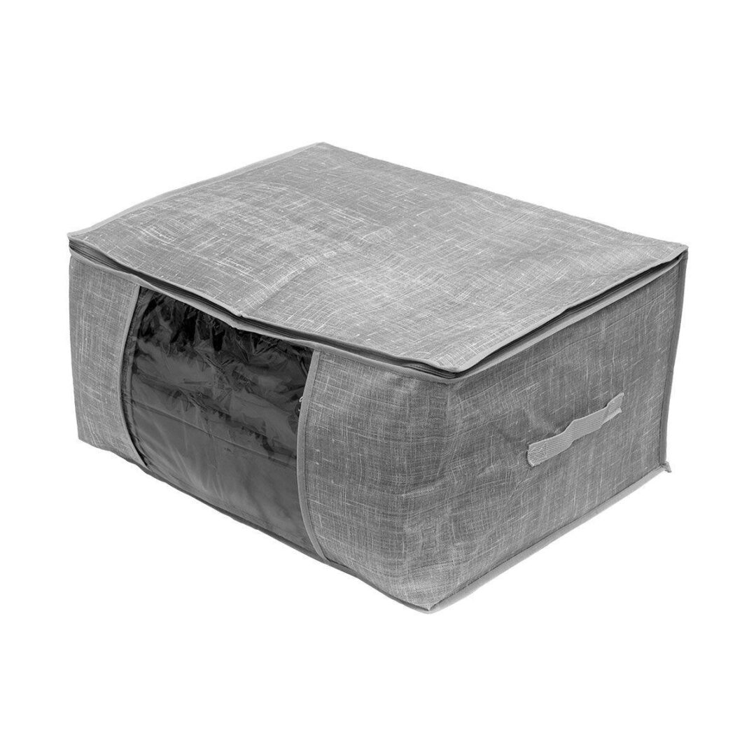 Κουτί/Θήκη φύλαξης υφασμάτινη γκρι 60x45x30cm Estia 03-5719