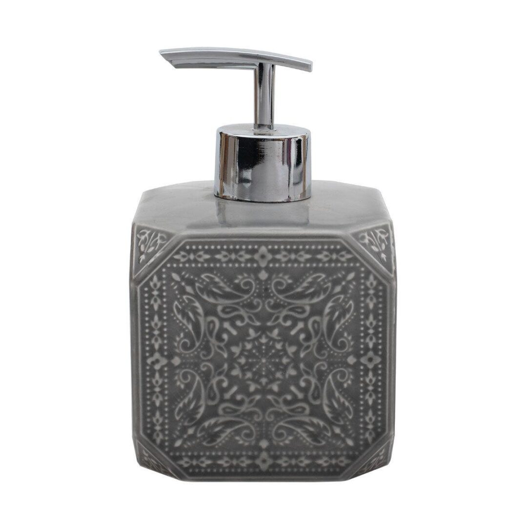 Αντλία σαπουνιού Feng Shui 460ml κεραμικό γκρι 8.2x8.2x14cm Estia 02-11437