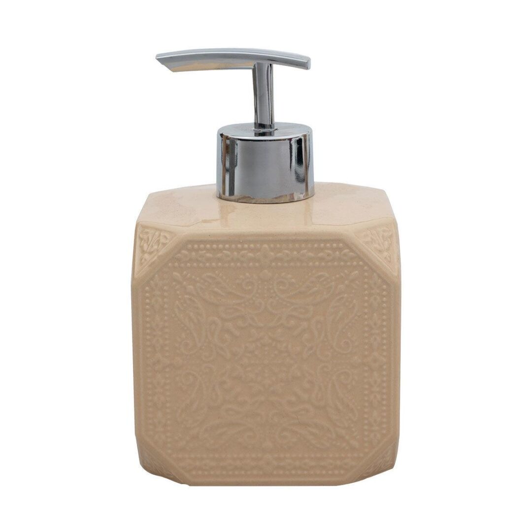 Αντλία σαπουνιού Feng Shui 460ml κεραμικό μπεζ 8.2x8.2x14cm Estia 02-11451